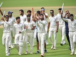 Madhya Pradesh's players celebrate after winning the previous edition of the Ranji Trophy Madhya Pradesh's players celebrate after winning the previous edition of the Ranji Trophy