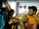 The locals believe that laddu brings them good luck, health, wealth and prosperity.