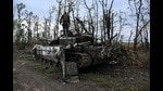 This photograph taken on September 11, 2022, shows a Ukranian soldier standing atop an abandoned Russian tank near a village on the outskirts of Izyum, Kharkiv Region, eastern Ukraine, amid the Russian invasion of Ukraine (AFP) This photograph taken on September 11, 2022, shows a Ukranian soldier standing atop an abandoned Russian tank near a village on the outskirts of Izyum, Kharkiv Region, eastern Ukraine, amid the Russian invasion of Ukraine (AFP)