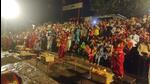 A special session of Ganga aarti was conducted to celebrate the district court’s verdict on the maintainability of the plea in the Shringar Gauri-Gyanvapi case. (Rajesh Kumar/HT Photo) A special session of Ganga aarti was conducted to celebrate the district court’s verdict on the maintainability of the plea in the Shringar Gauri-Gyanvapi case. (Rajesh Kumar/HT Photo)