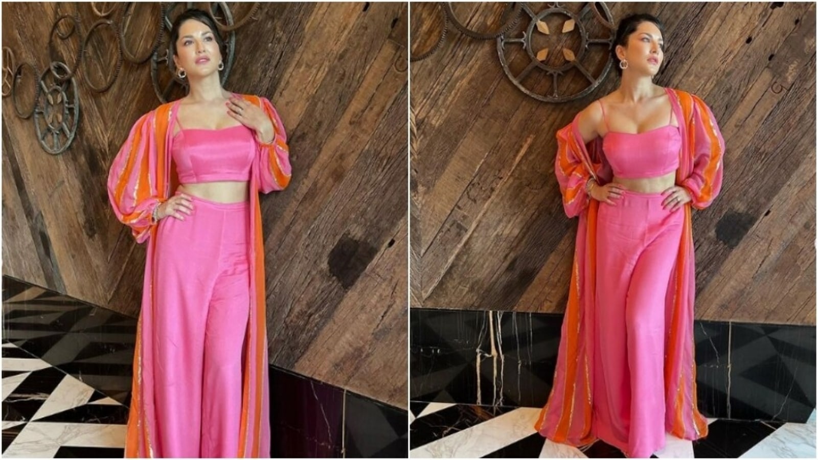 Sunny Leone is the ultimate style queen in pink ensemble, for Ginna promotions