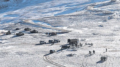 The PLA soldiers during military disengagement along the LAC in Ladakh, on February 16, 2021. (AFP) The PLA soldiers during military disengagement along the LAC in Ladakh, on February 16, 2021. (AFP)