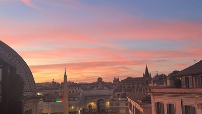 Sharing a string of images and a video, Ananya Panday captioned her post, "pink skies and wishing fountains ." (Instagram/@ananyapanday) Sharing a string of images and a video, Ananya Panday captioned her post, "pink skies and wishing fountains ." (Instagram/@ananyapanday)