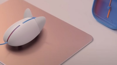 The Samsung balance mouse runs away from the desk after office's designated time. (screengrab/Samsung)