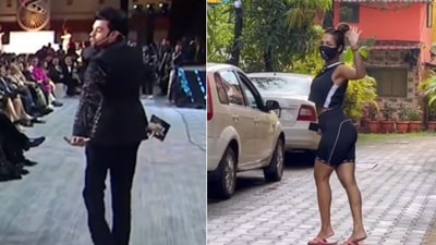Maniesh Paul imitated Malaika Arora's walk during Filmfare 2022.