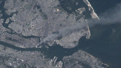NASA tweeted the photograph with the caption “On September 11, 2001, NASA astronaut Frank Culbertson took this photo from the ISS of smoke rising from the Twin Towers in New York City.” (@NASAhistory/ Twitter) NASA tweeted the photograph with the caption “On September 11, 2001, NASA astronaut Frank Culbertson took this photo from the ISS of smoke rising from the Twin Towers in New York City.” (@NASAhistory/ Twitter)