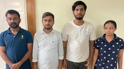 The Gurugram Police has arrested four suspects and busted an illegal call centre that ran an alleged Chinese app loan racket. (HT Photo) The Gurugram Police has arrested four suspects and busted an illegal call centre that ran an alleged Chinese app loan racket. (HT Photo)