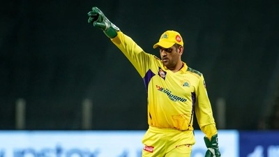 MS Dhoni in action for CSK. (IPL) MS Dhoni in action for CSK. (IPL)
