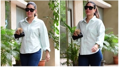 Kareena Kapoor steps out with cutting chai in hand as she nails everyday dressing in shirt and jeans (HT Photo/Varinder Chawla) Kareena Kapoor steps out with cutting chai in hand as she nails everyday dressing in shirt and jeans (HT Photo/Varinder Chawla)