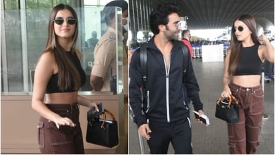 Comfort takes the centre stage for many of us when it comes to airport styling. Even a few celebrities take a relaxed approach while dressing up for the airport. However, others aren't afraid to incorporate stylish pieces into their travel roster. From tracksuits and co-ord sets to traditional kurta sets and printed loungewear, our favourite Bollywood stars' airport wardrobes feature varying outfits. This time, take some fashion cues from Tara Sutaria's wardrobe. (HT Photo/Varinder Chawla) Comfort takes the centre stage for many of us when it comes to airport styling. Even a few celebrities take a relaxed approach while dressing up for the airport. However, others aren't afraid to incorporate stylish pieces into their travel roster. From tracksuits and co-ord sets to traditional kurta sets and printed loungewear, our favourite Bollywood stars' airport wardrobes feature varying outfits. This time, take some fashion cues from Tara Sutaria's wardrobe. (HT Photo/Varinder Chawla)
