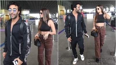 Tara's airport look is a perfect pick for your casual wardrobe. Apart from the airport, you can wear the fit for running errands around the town or going on a lunch date with your girlfriends. Amp it up by donning accessories and styling your tresses in a messy bun. (HT Photo/Varinder Chawla) Tara's airport look is a perfect pick for your casual wardrobe. Apart from the airport, you can wear the fit for running errands around the town or going on a lunch date with your girlfriends. Amp it up by donning accessories and styling your tresses in a messy bun. (HT Photo/Varinder Chawla)