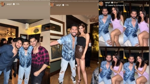 Ibrahim Ali Khan, Khushi Kapoor and Janhvi Kapoor with their friends in Mumbai. Ibrahim Ali Khan, Khushi Kapoor and Janhvi Kapoor with their friends in Mumbai.