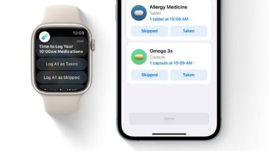 With no added setup, the Medication reminders can even be sent to an Apple Watch running on the latest OS.(Apple)
