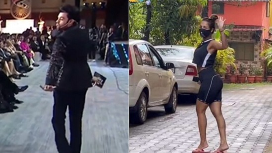 Maniesh Paul imitated Malaika Arora's walk during Filmfare 2022.