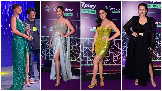 Taapsee Pannu, Gauahar Khan, Vidya Balan were among the other celebrities spotted at the OTTplay Awards 2022.(HT Photo/Varinder Chawla)