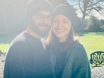 Virat Kohli and Anushka Sharma pose together in the UK. Virat Kohli and Anushka Sharma pose together in the UK.
