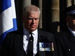 Prince Andrew Heckled: Britain's Prince Andrew leaves St. Giles' Cathedral in Scotland.