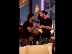 Yuvraj Singh dances with Suresh Raina.