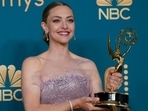Amanda Seyfried shines bright as her first Primetime Emmy Award in strapless Armani Privé gown, says 'I'm a mermaid' (Reuters) Amanda Seyfried shines bright as her first Primetime Emmy Award in strapless Armani Privé gown, says 'I'm a mermaid' (Reuters)