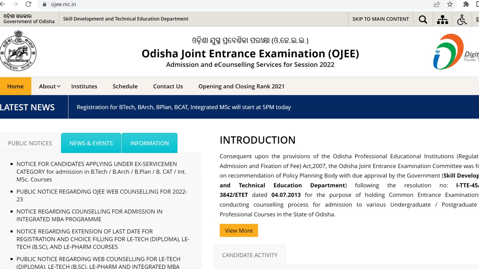 OJEE 2022 counselling registrations to begin today at ojee.nic.in, details here