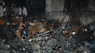 Eight people were killed while 10 others were injured after a major fire broke out in the cellar of an electric bike showroom (Agencies)
