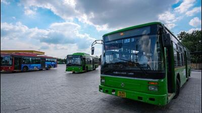 Delhi Transport Corporation (DTC) buses at the DTC Rajghat depot, in New Delhi. (Representational image/Bloomberg)