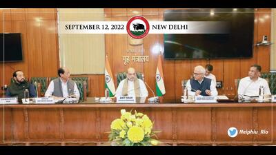 The Nagaland lawmakers’ panel led by chief minister Neiphiu Rio met Union home minister Amit Shah in New Delhi on Monday. (Twitter/Neiphiu_Rio) The Nagaland lawmakers’ panel led by chief minister Neiphiu Rio met Union home minister Amit Shah in New Delhi on Monday. (Twitter/Neiphiu_Rio)