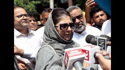People's Democratic Party (PDP) chief Mehbooba Mufti in Jammu. (ANI)