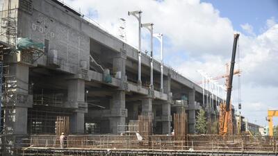 Ghaziabad, India - September 13, 2022: Construction work underway for the Rapid Rail project on Delhi Meerut road, in Ghaziabad, India on Tuesday, September 13, 2022. (Photo by Sakib Ali /Hindustan Times) Ghaziabad, India - September 13, 2022: Construction work underway for the Rapid Rail project on Delhi Meerut road, in Ghaziabad, India on Tuesday, September 13, 2022. (Photo by Sakib Ali /Hindustan Times)