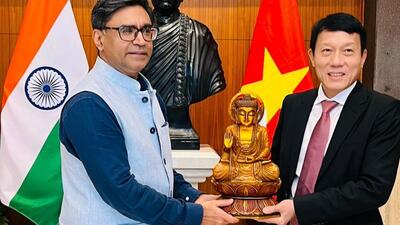 Deputy NSA Vikram Misri with Vietnam’s visiting deputy minister of public security, Senior Lt Gen Luong Tam Quang who is in New Delhi for the second security dialogue between the two sides. Deputy NSA Vikram Misri with Vietnam’s visiting deputy minister of public security, Senior Lt Gen Luong Tam Quang who is in New Delhi for the second security dialogue between the two sides.