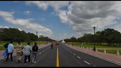 New Delhi: Clouds hover in the sky above the newly-named Kartavya Path, a stretch from Rashtrapati Bhavan to India Gate, in New Delhi, Tuesday, Sept. 13, 2022. (PTI Photo/Manvender Vashist Lav)(PTI09_13_2022_000194B) (PTI) New Delhi: Clouds hover in the sky above the newly-named Kartavya Path, a stretch from Rashtrapati Bhavan to India Gate, in New Delhi, Tuesday, Sept. 13, 2022. (PTI Photo/Manvender Vashist Lav)(PTI09_13_2022_000194B) (PTI)