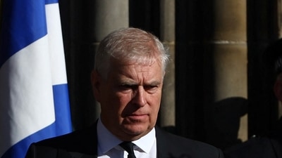 Prince Andrew Heckled: Britain's Prince Andrew leaves St. Giles' Cathedral in Scotland. (Reuters)