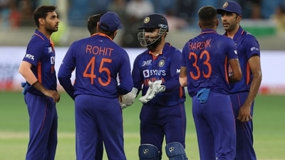 India's Rohit Sharma celebrates with teammates&nbsp; (REUTERS)