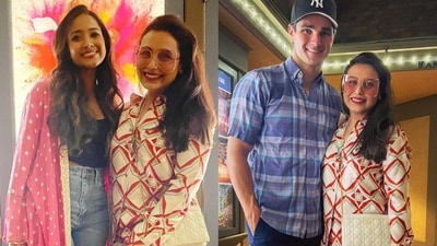 Rani Mukerji posed with Shoba Narayan and Austin Colby. Rani Mukerji posed with Shoba Narayan and Austin Colby.