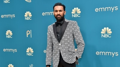 Cambridgeshire-born Indian-origin actor Himesh Patel who made it to the shortlist of nominees for the Emmy Awards for the first time ever was all smiles before heading to the ceremony on Tuesday. Patel sported a patterned suit jacket with a black shirt and black pants. (AFP) Cambridgeshire-born Indian-origin actor Himesh Patel who made it to the shortlist of nominees for the Emmy Awards for the first time ever was all smiles before heading to the ceremony on Tuesday. Patel sported a patterned suit jacket with a black shirt and black pants. (AFP)