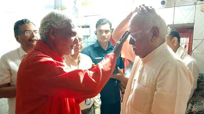 An RSS functionary said Mohan Bhagwat’s visit to the Mata Kaushalya temple in Chhattisgarh had nothing to do with the invitation from the ruling Congress. (ANI)