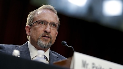 Peiter Zatko, former head of security with Twitter Inc., speaks during a Senate Judiciary Committee hearing in Washington, D.C., US, on Tuesday. (Bloomberg) Peiter Zatko, former head of security with Twitter Inc., speaks during a Senate Judiciary Committee hearing in Washington, D.C., US, on Tuesday. (Bloomberg)