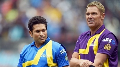 Sachin Tendulkar and Shane Warne (right) (Getty) Sachin Tendulkar and Shane Warne (right) (Getty)