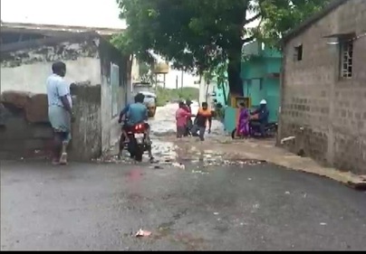 Continuous heavy rains for the past few days triggered severe waterlogging in parts of Srikakulam. (ANI)