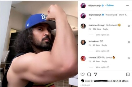 Diljit had shared a picture of himself showing off his muscles.