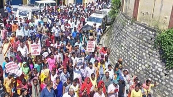 Several groups held a march in Almora district to seek speedy trial of the four people arrested for killing a Dalit man who married their upper-caste relative