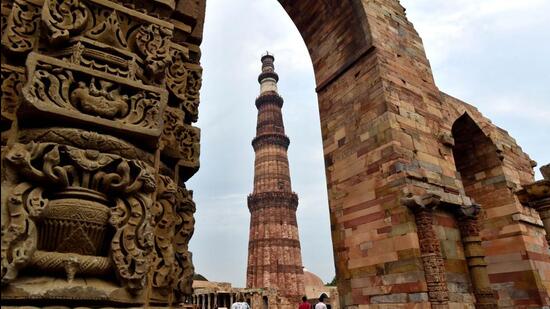 New Delhi, India - Sept. 3, 2018: A general view of Qutub minar at Mehrauli in New Delhi, India, on Monday , September 03, 2018. (Photo by Amal KS/ Hindustan Times)