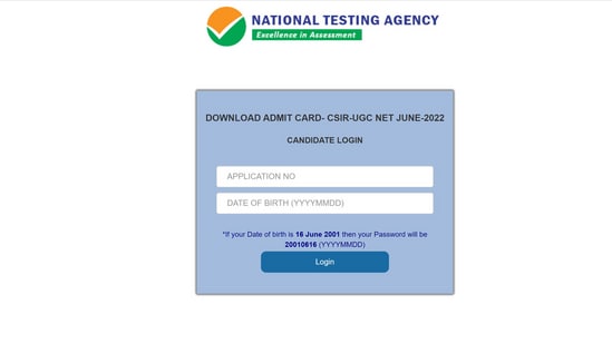 CSIR UGC NET admit card 2022 released at csirnet.nta.nic.in