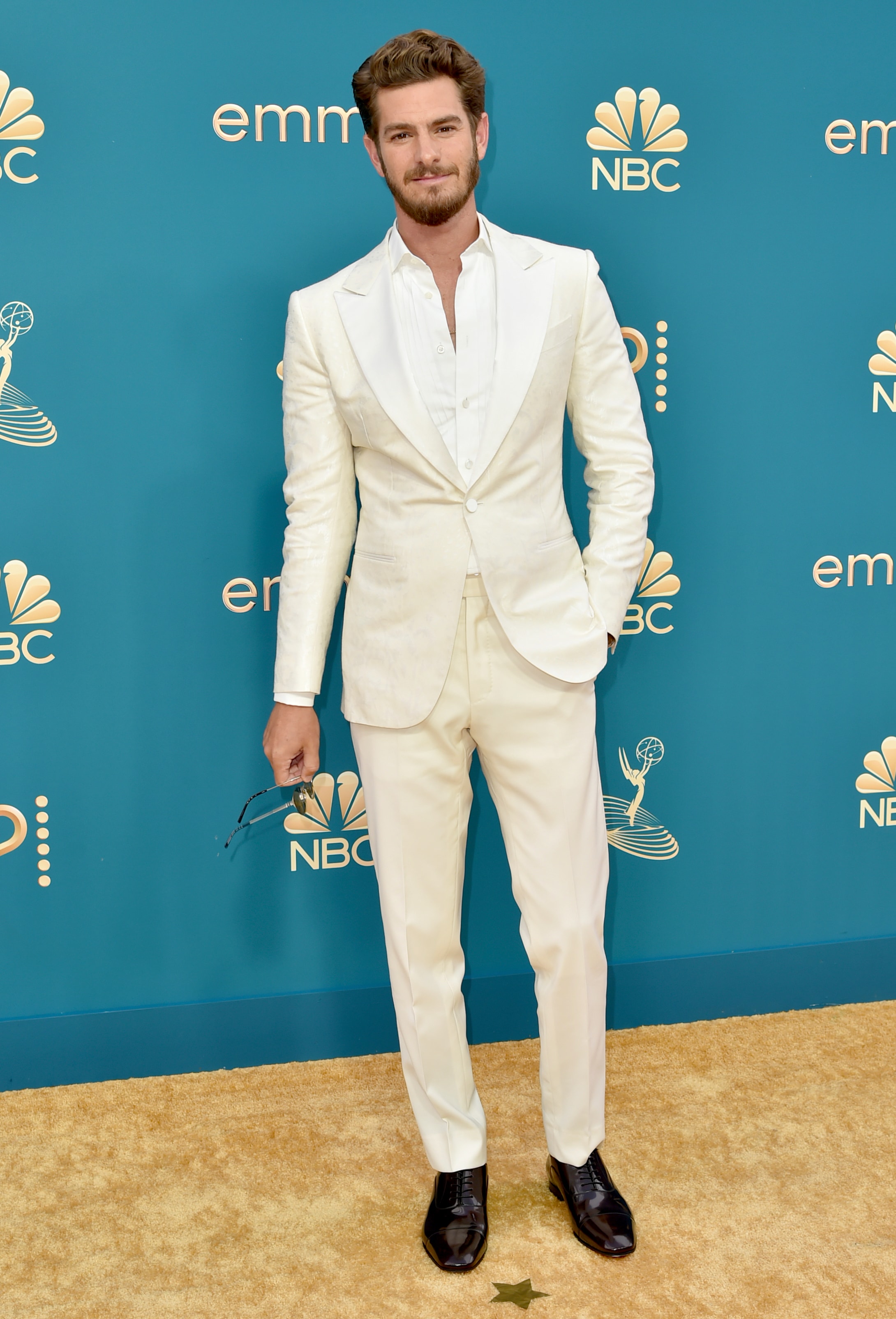 Andrew Garfield arrives at the 74th Primetime Emmy Awards on Monday, Sept. 12, 2022, at the Microsoft Theater in Los Angeles. (Photo by Richard Shotwell/Invision/AP) (Richard Shotwell/Invision/AP)