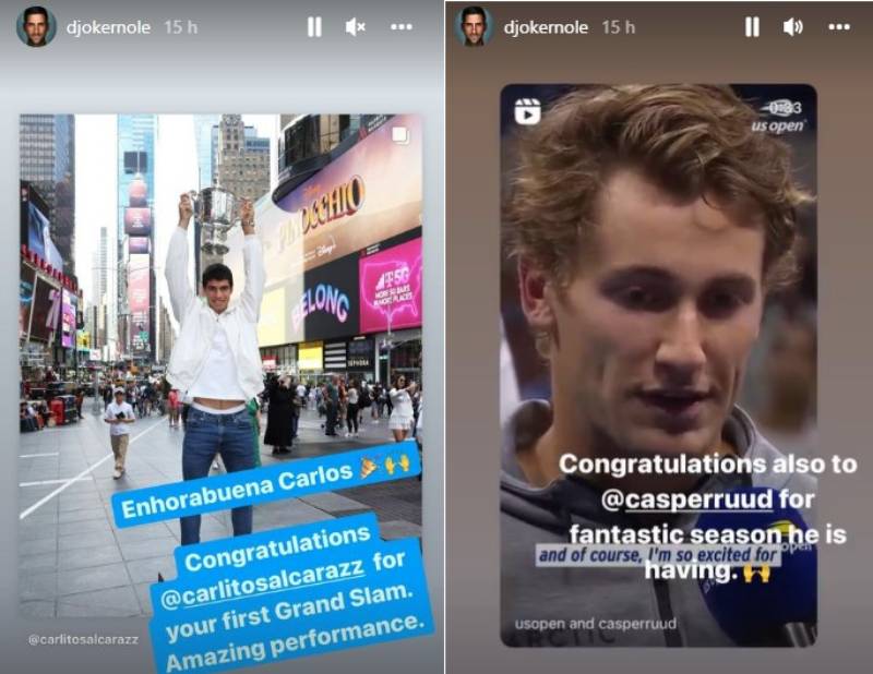 Carlos Alcaraz, Casper Ruud receives epic message from Novak Djokovic