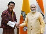 Prime Minister Narendra Modi meets the King of Bhutan, Jigme Khesar Namgyel Wangchuck, in New Delhi.
