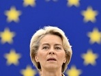 European Commission President Ursula von der Leyen delivers a speech.(AFP) European Commission President Ursula von der Leyen delivers a speech.(AFP)