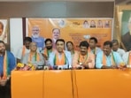 Former Congress MLAs welcomed into BJP Former Congress MLAs welcomed into BJP
