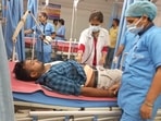 A man injured in a firing by two miscreants on NH 28, receives treatment at a hospital in Begusarai district. (PTI Photo) A man injured in a firing by two miscreants on NH 28, receives treatment at a hospital in Begusarai district. (PTI Photo)