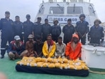 A Pakistani Boat with 6 crew in Indian waters carrying approx 40 kgs of Heroine worth <span class='webrupee'>₹</span>200 crore was seized off in a joint operation on Wednesday. A Pakistani Boat with 6 crew in Indian waters carrying approx 40 kgs of Heroine worth <span class='webrupee'>₹</span>200 crore was seized off in a joint operation on Wednesday.